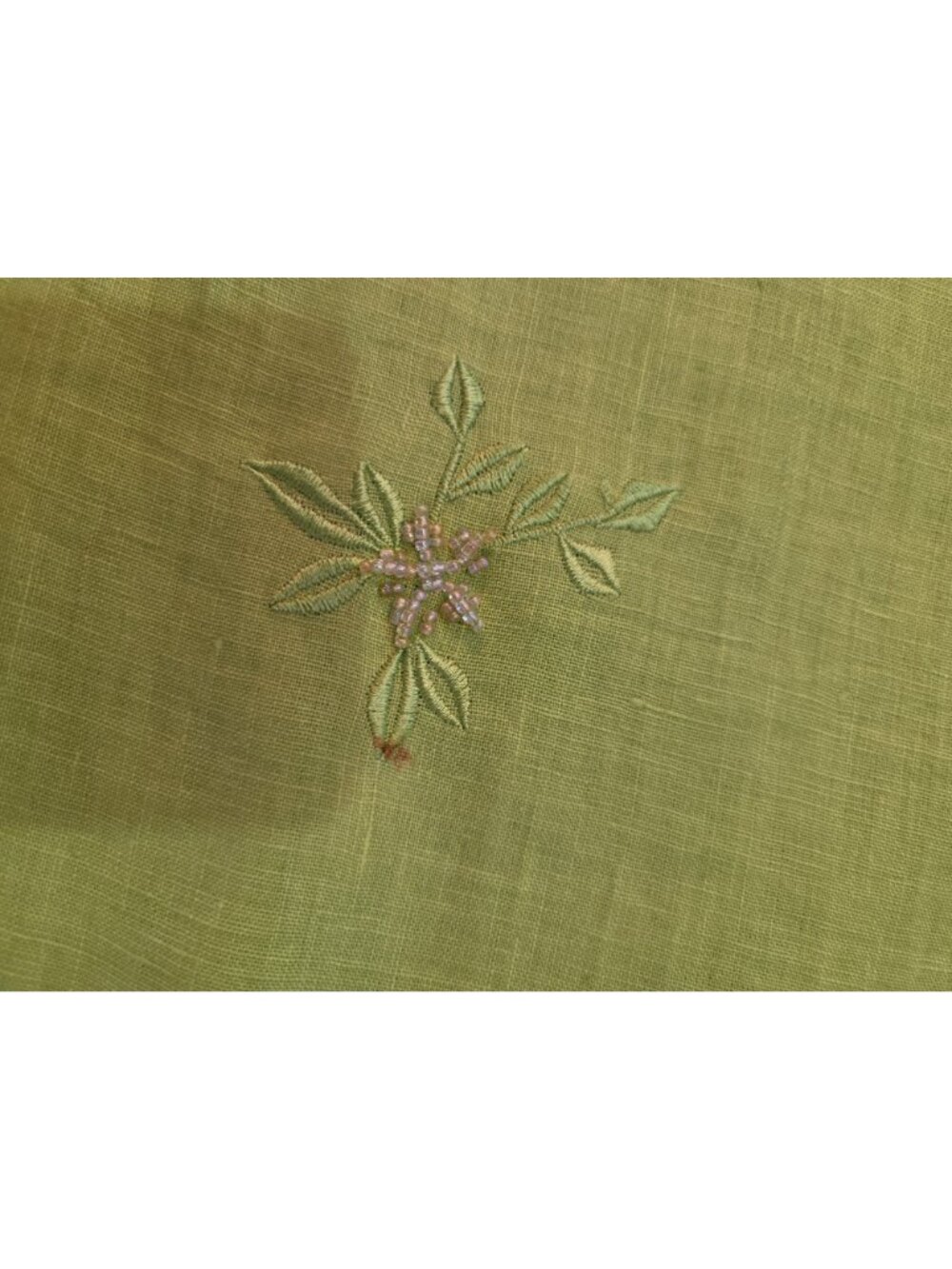 Vintage Lime Green Linen Skirt Sz 14 Floral Embroidery Maxi Coastal Boho Summer - Picture 13 of 13